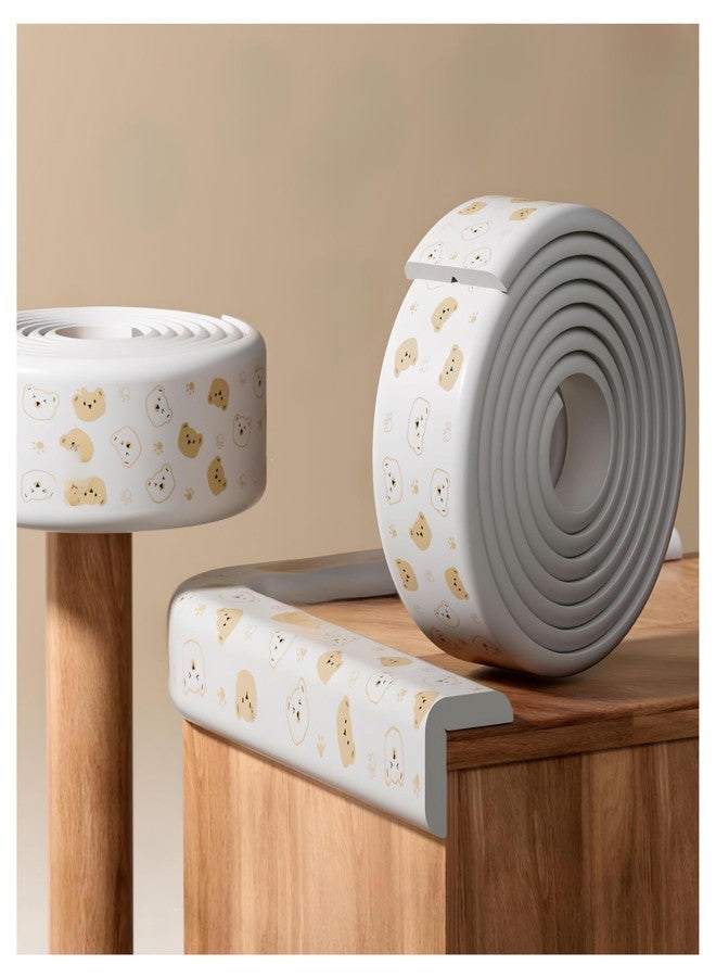 CLICKFIT Baby Safety Edge Guard for Furniture – Foam Corner Protector for Baby Proofing, Table Corner Guards & Child Safety Bumper Strip – Cute Printed Design, Strong Adhesive (2m Roll) (Grey) - Image 1