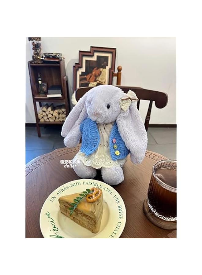 Clothes for Jellycat Bashful Bunny,Stuffed Animal Outfits Fits,12-Inch Teddy Bear Clothes, only Without Doll.(3pc Includes 1 Doll Dress,1 Lace Hair Clip,1 Sweater)  - Image 5