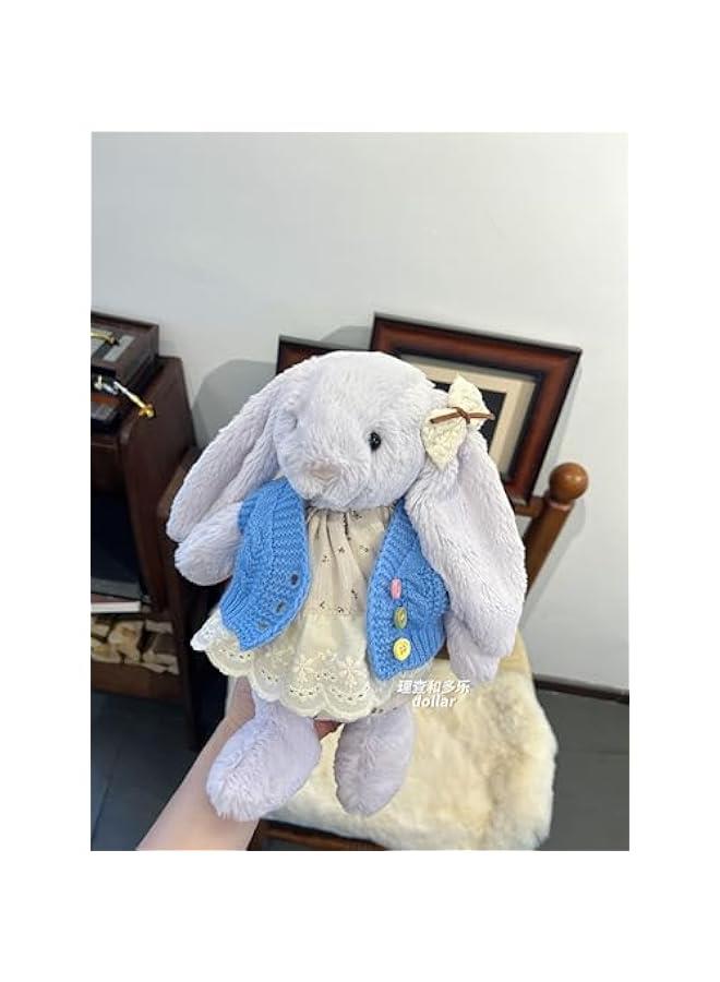 Clothes for Jellycat Bashful Bunny,Stuffed Animal Outfits Fits,12-Inch Teddy Bear Clothes, only Without Doll.(3pc Includes 1 Doll Dress,1 Lace Hair Clip,1 Sweater)  - Image 4