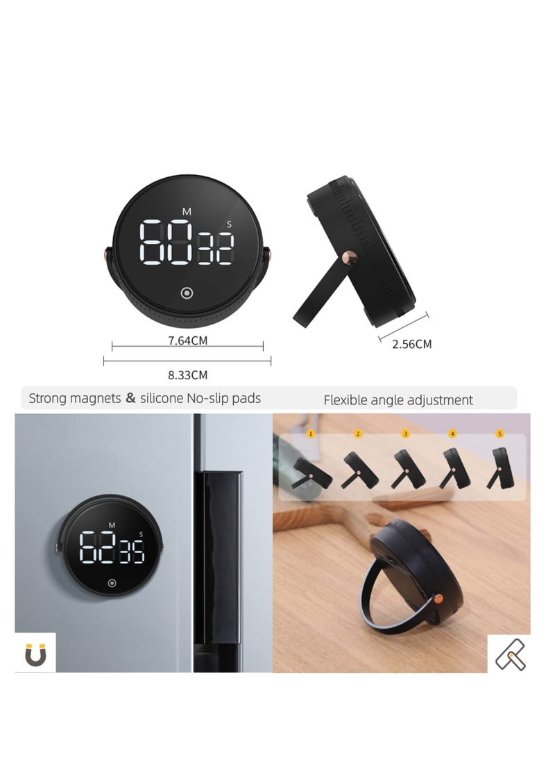مؤقت مطبخ للطهي، مؤقت رقمي للعد التنازلي مع حامل وشاشة بارزة واضحة ومشرقة، مؤقت مغناطيسي مع جرس عالي قابل للتعديل للصالة الرياضية، الفصل الدراسي، المعلمين، الأطفال، والتمارين الرياضية - Image 5