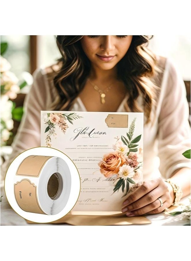 300 Pcs Gift Tag Stickers, Natural Brown Kraft to and from Gift Name Labels Stickers, Self Adhesive Tags Holiday Decorative - Image 5