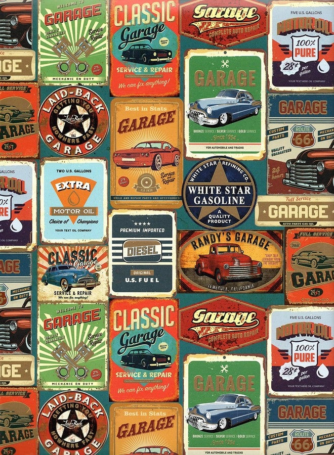 arkamii Premium Wrapping Paper Set of 4 Sheets Size 34 x 25 Inch Garage Cars Man Gift Wrap (18-9226) - Image 1