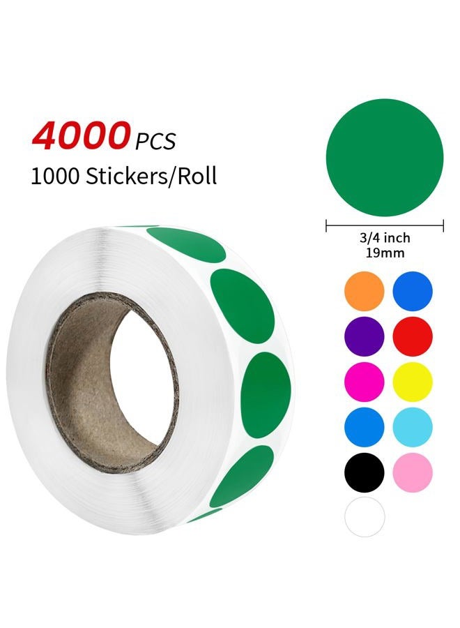 Ouzoustate 4000 PCS 3/4" Colored Dot Stickers Round Circle Colored Coding Labels ，4 Color Garage Yard Sale Dot Stickers for Toddlers, Classroom，Office - Image 2