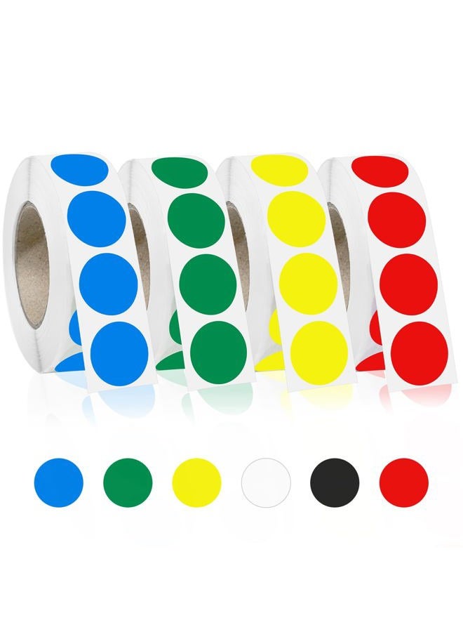 Ouzoustate 4000 PCS 3/4" Colored Dot Stickers Round Circle Colored Coding Labels ，4 Color Garage Yard Sale Dot Stickers for Toddlers, Classroom，Office - Image 1