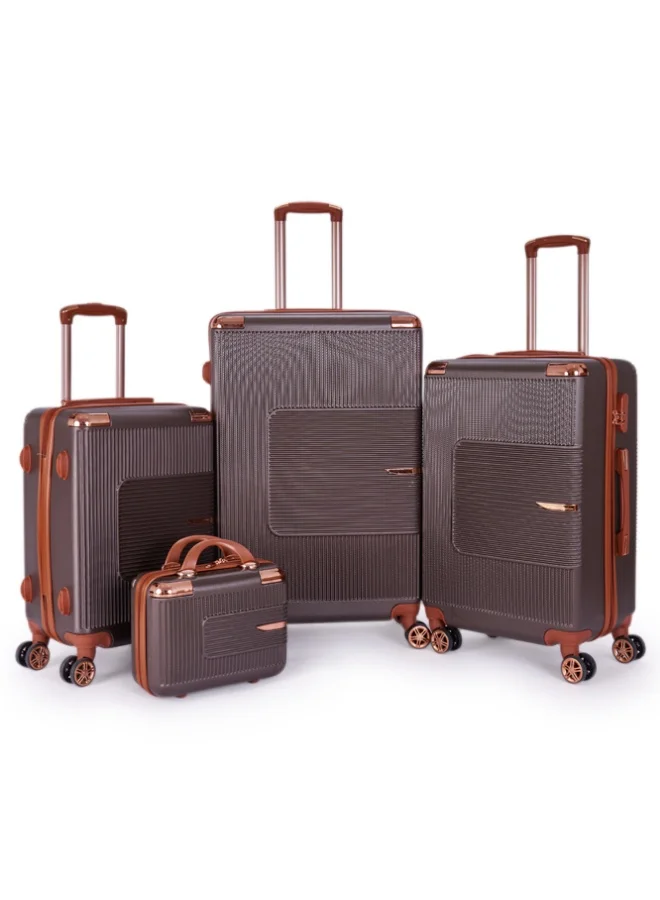 ليمرا طقم شنط سفر مكون من 6 حقائب أمتعة لون بني بمقاس 32"/28"/24"/20"/15"/12 انش