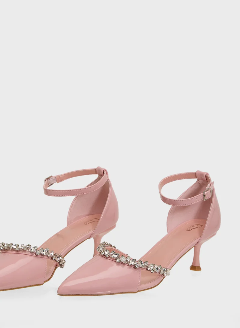 ELLA Diamante Heeled Pump