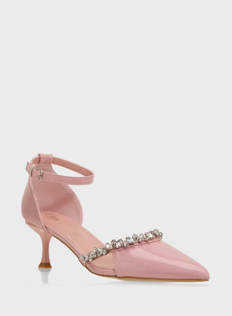 ELLA Diamante Heeled Pump