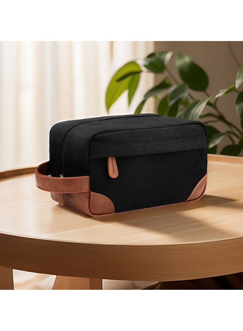Generic Toiletry Bag Hanging Dopp Kit for Men, Water Resistant Shaving Bag with Large Capacity, Travel waterproof (Black)  - Image 2