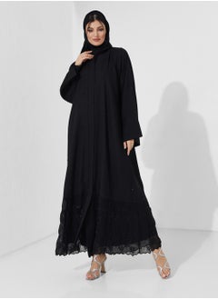 Rosette Abaya Elegant Abaya With Datil embroidery Design  - Image 1