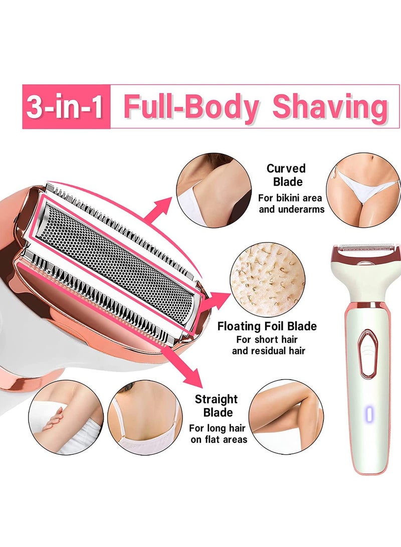 BEUTPATER 4 in 1 Electric Razor for Women Bikini Trimmer, Women's Shaver Cordless Wet and Dry, Shaver for Face, Legs and Underarms, Replaceable Trimmer Head, Rechargeable Womens Body Shavers Set - Image 4