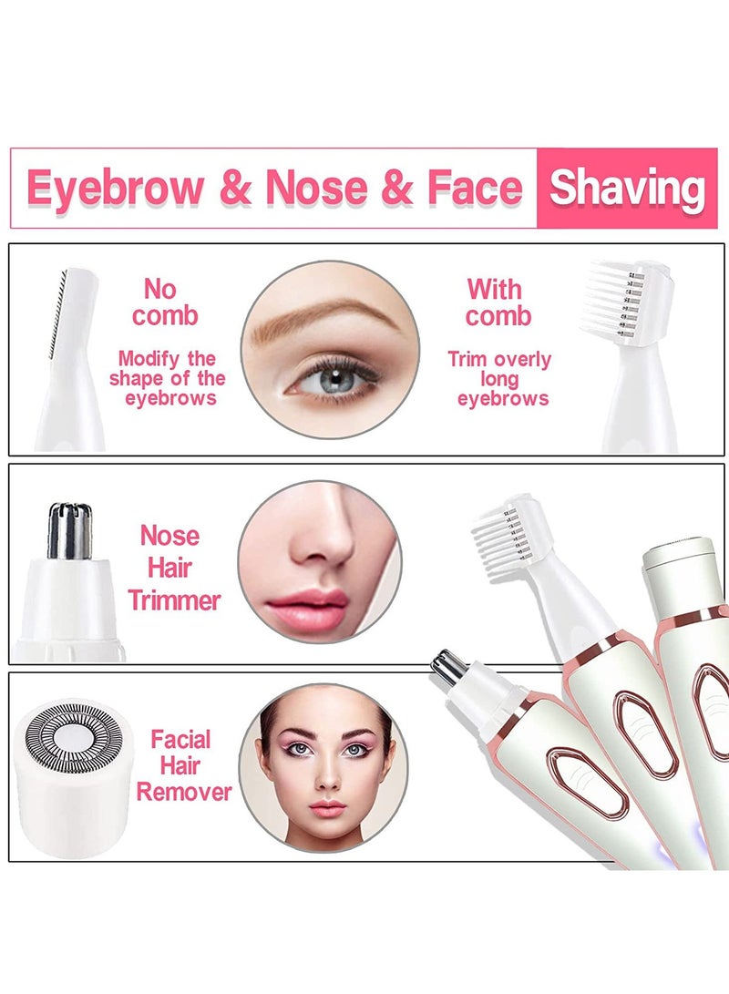 BEUTPATER 4 in 1 Electric Razor for Women Bikini Trimmer, Women's Shaver Cordless Wet and Dry, Shaver for Face, Legs and Underarms, Replaceable Trimmer Head, Rechargeable Womens Body Shavers Set - Image 5