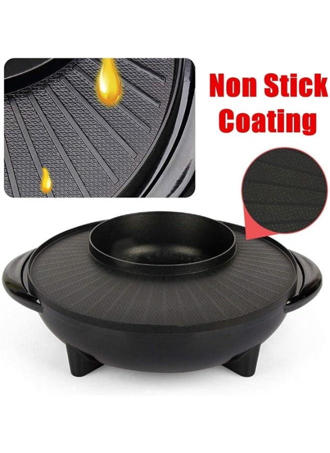 EasyLife - Electric Grill Pan With Hot Pot， 1500W Household Multifunctional Barbecue Frying Pan Dual-Purpose Barbecue Hot Pot One Pot Electric Hot Pot Electric Grill Pan - Image 1