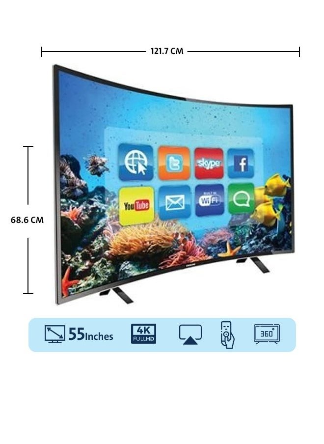 KMC - 55 Inch Curved Smart LED TV 4K Ultra HD Curve Android Operating System Model (2021) - Image 1