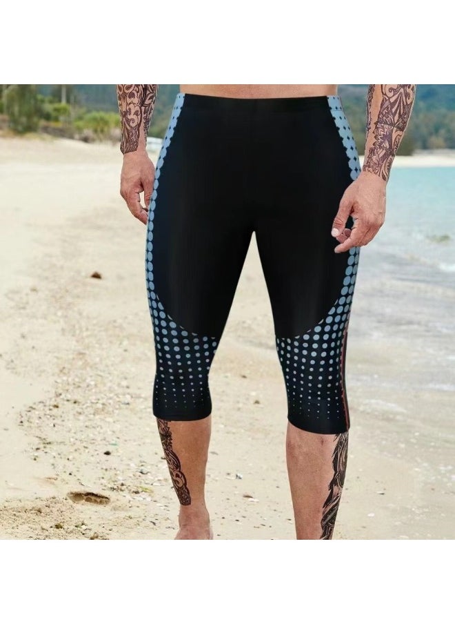 Loquat 2024 Men's Swimming Training Running Beach High Waist Plus Size Multi-functional Sports Shorts-Color:Black-  - Image 4