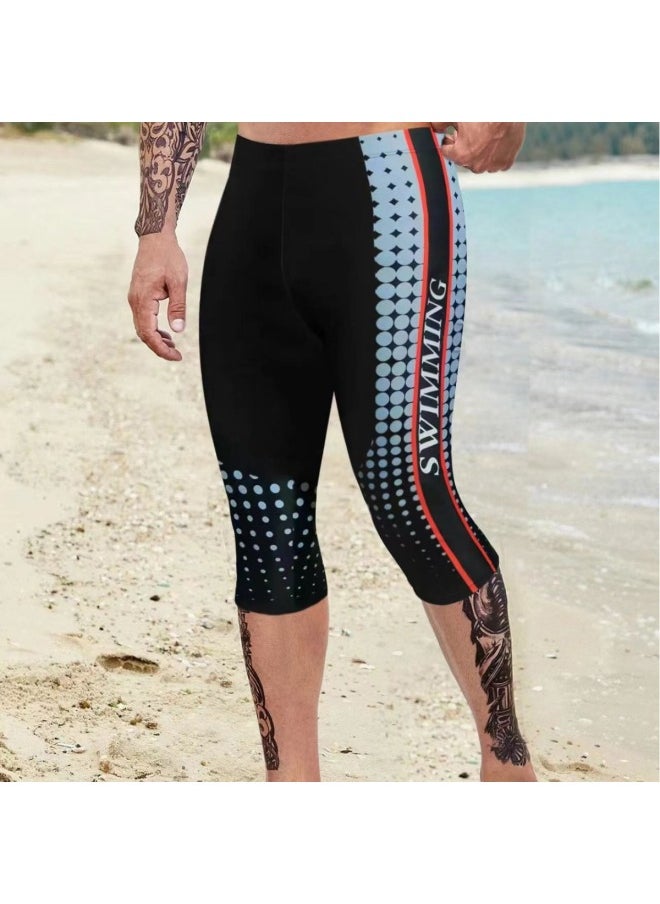 Loquat 2024 Men's Swimming Training Running Beach High Waist Plus Size Multi-functional Sports Shorts-Color:Black-  - Image 3