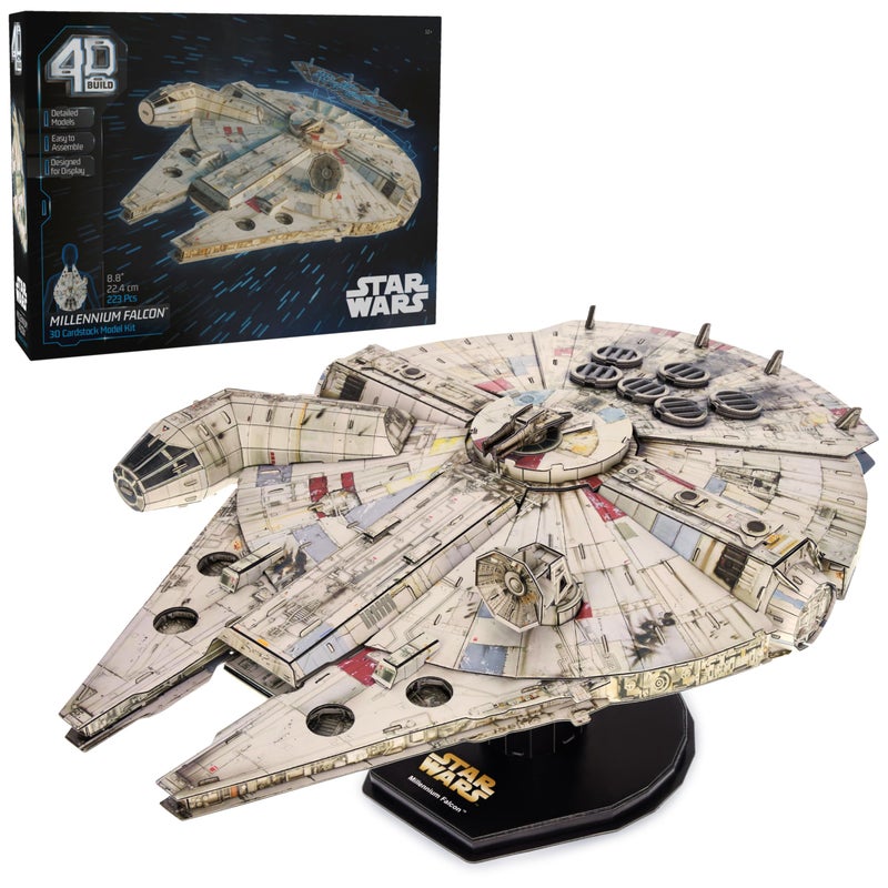 4D Build Star Wars Millennium Falcon 3D Model Kit, Star Wars Gifts, Desk Decor for Fans & Collectors, 223 Pieces, 3D Puzzles, Gift Ideas for Ages 12 & Up - Image 1