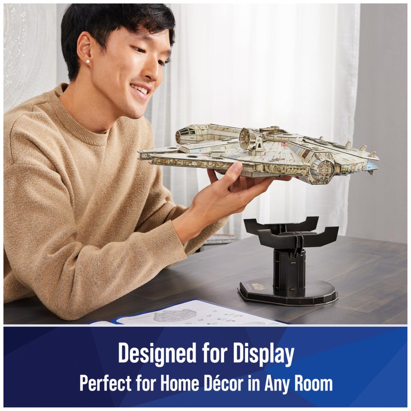 4D Build Star Wars Millennium Falcon 3D Model Kit, Star Wars Gifts, Desk Decor for Fans & Collectors, 223 Pieces, 3D Puzzles, Gift Ideas for Ages 12 & Up - Image 5