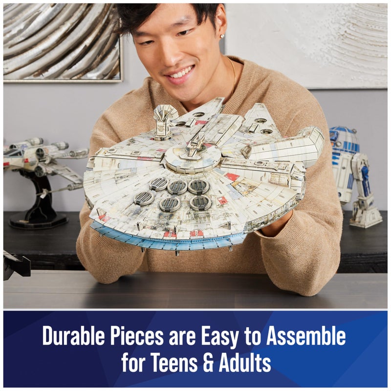 4D Build Star Wars Millennium Falcon 3D Model Kit, Star Wars Gifts, Desk Decor for Fans & Collectors, 223 Pieces, 3D Puzzles, Gift Ideas for Ages 12 & Up - Image 4
