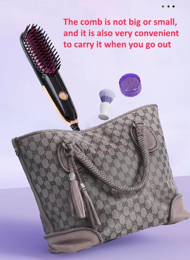 جوي لينك Mini Hair Straightening Brush Comb with PTC Heating Technology Thermal Beard Comb Brush Electric Hot Straightening Comb - Image 4