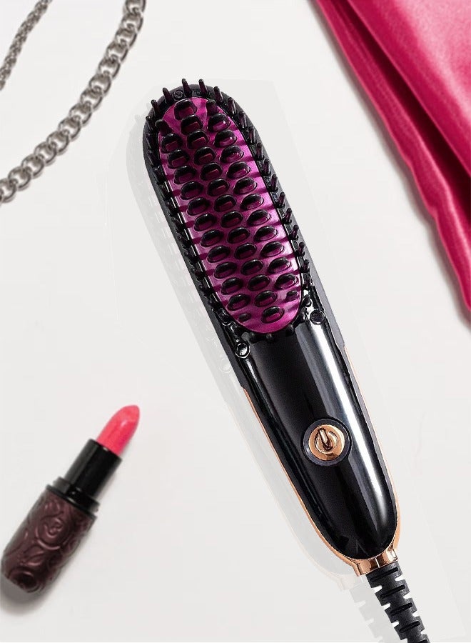 جوي لينك Mini Hair Straightening Brush Comb with PTC Heating Technology Thermal Beard Comb Brush Electric Hot Straightening Comb - Image 1