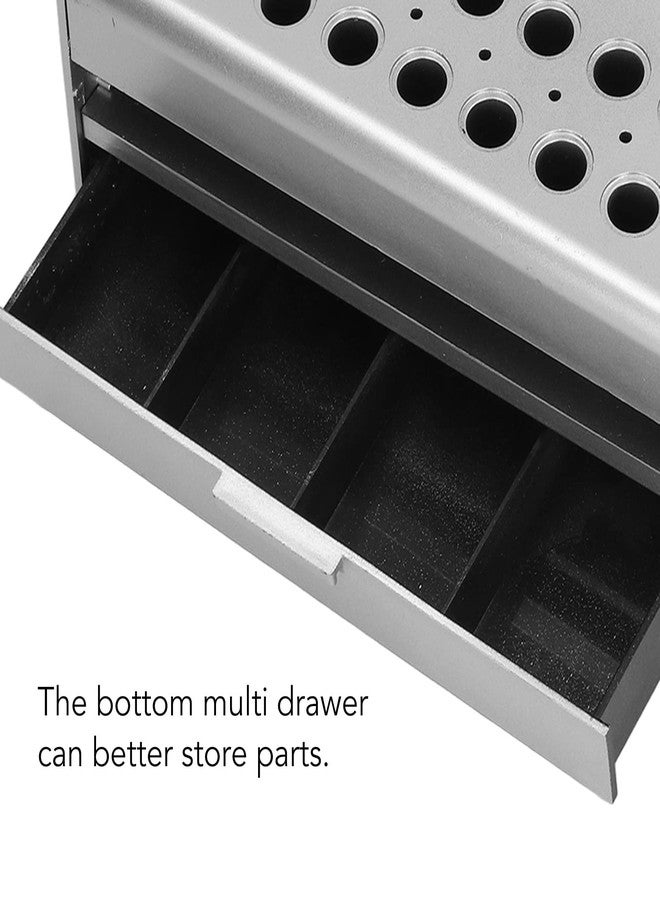 EVTSCAN 200x170x160 mm Compact Desktop Small Tool Holder Organizer, with 18 Holes and 4 Compartments, ABS Plastic Easy Assembly Workbench Tool Rack for Screwdriver, Wrench, Plier - Image 5