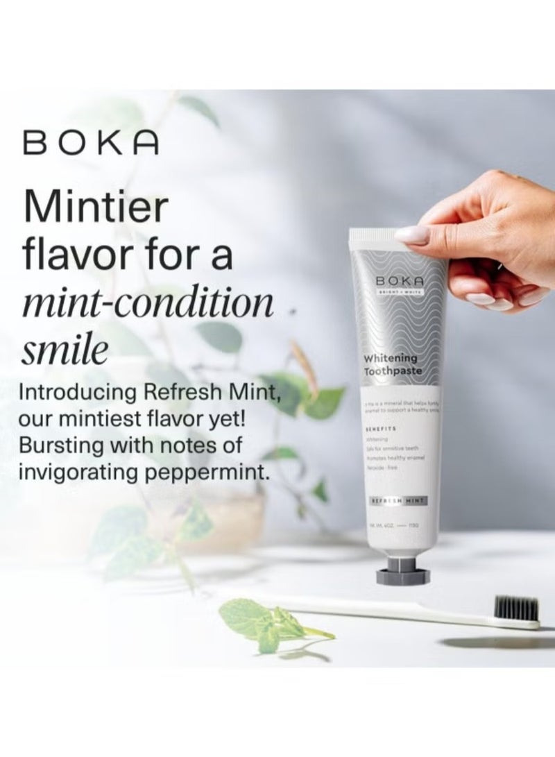 BOKA Fluoride Free Toothpaste, Nano Hydroxyapatite, Remineralizing, Sensitive Teeth, Whitening, Dentist Recommended for Adult, Kids Oral Care, Refresh Mint Flavor, 4 Fl Oz 1Pk - Image 2