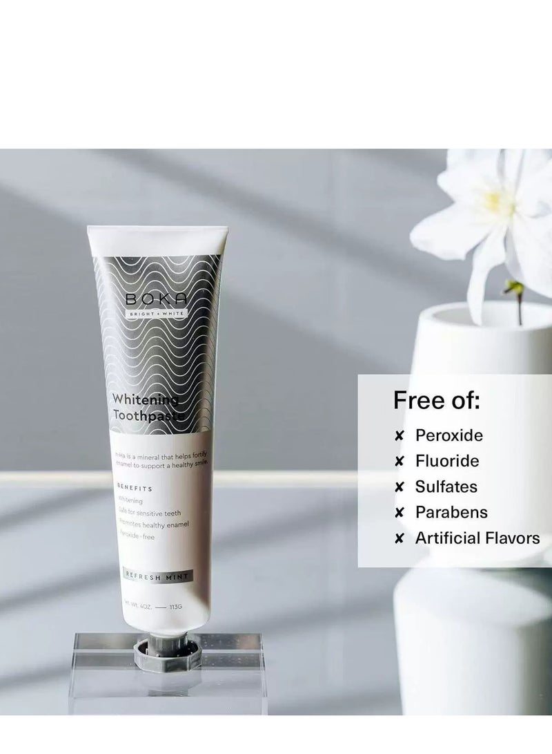 BOKA Fluoride Free Toothpaste, Nano Hydroxyapatite, Remineralizing, Sensitive Teeth, Whitening, Dentist Recommended for Adult, Kids Oral Care, Refresh Mint Flavor, 4 Fl Oz 1Pk - Image 3