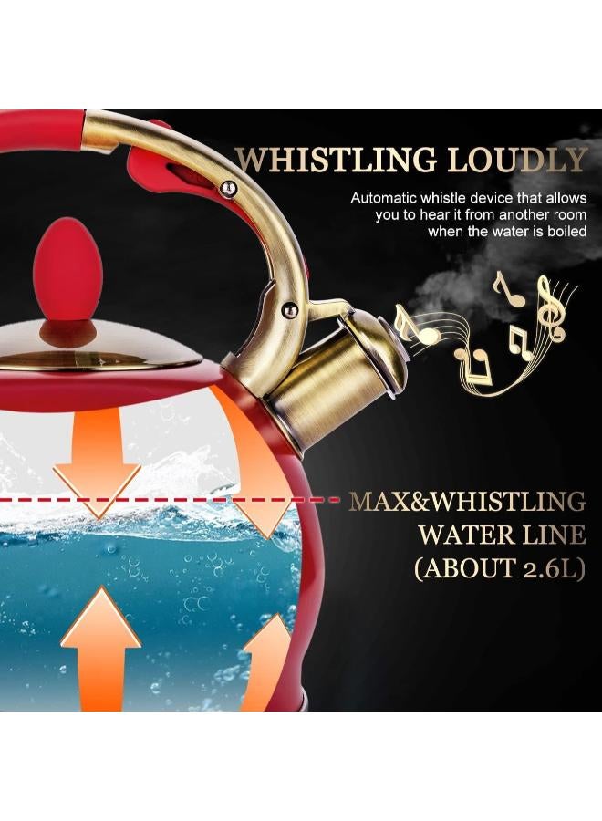 Surgical Stainless Steel Tea Kettle with Ergonomic Handle and Cool Touch, Includes Free Silicone Pressure Glove, 2.64 Quart Capacity  - Image 2