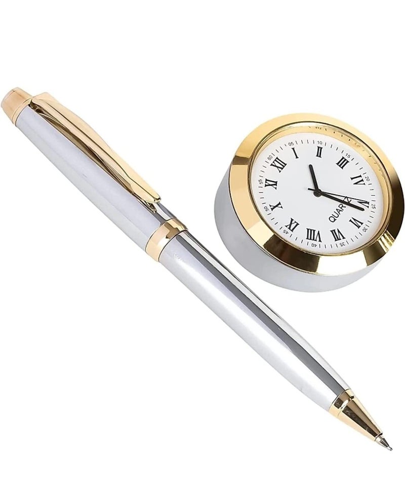 FABULASTIC Corporate Gift Set | Pen with Gold Chrome Table Clock | Birthday Gift for Boyfriend/Husband/Brother/Father | Gift for Men Special Unique | Men Gift Ideas - Image 2