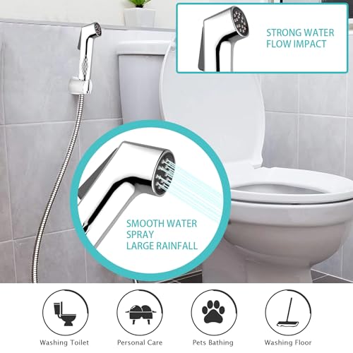 Marcoware Jet Spray Pipe for Toilet - Self Cleaning Health Faucet for Toilet with Zero Block Technology, Efficient Jet Spray System for Ultimate Hygiene and Convenience, Chrome Finish - Image 4