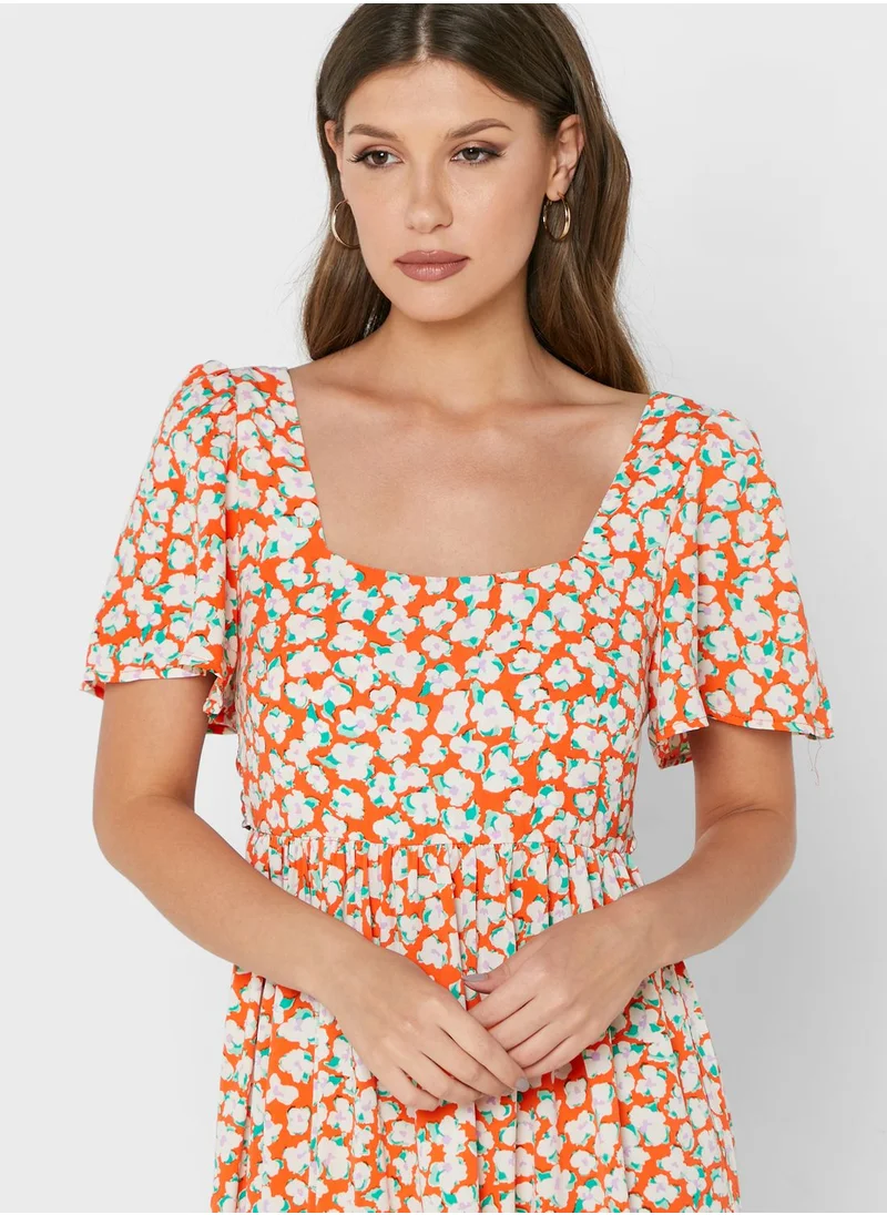 VERO MODA Square Neck Printed Dress