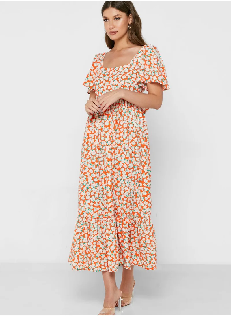 VERO MODA Square Neck Printed Dress