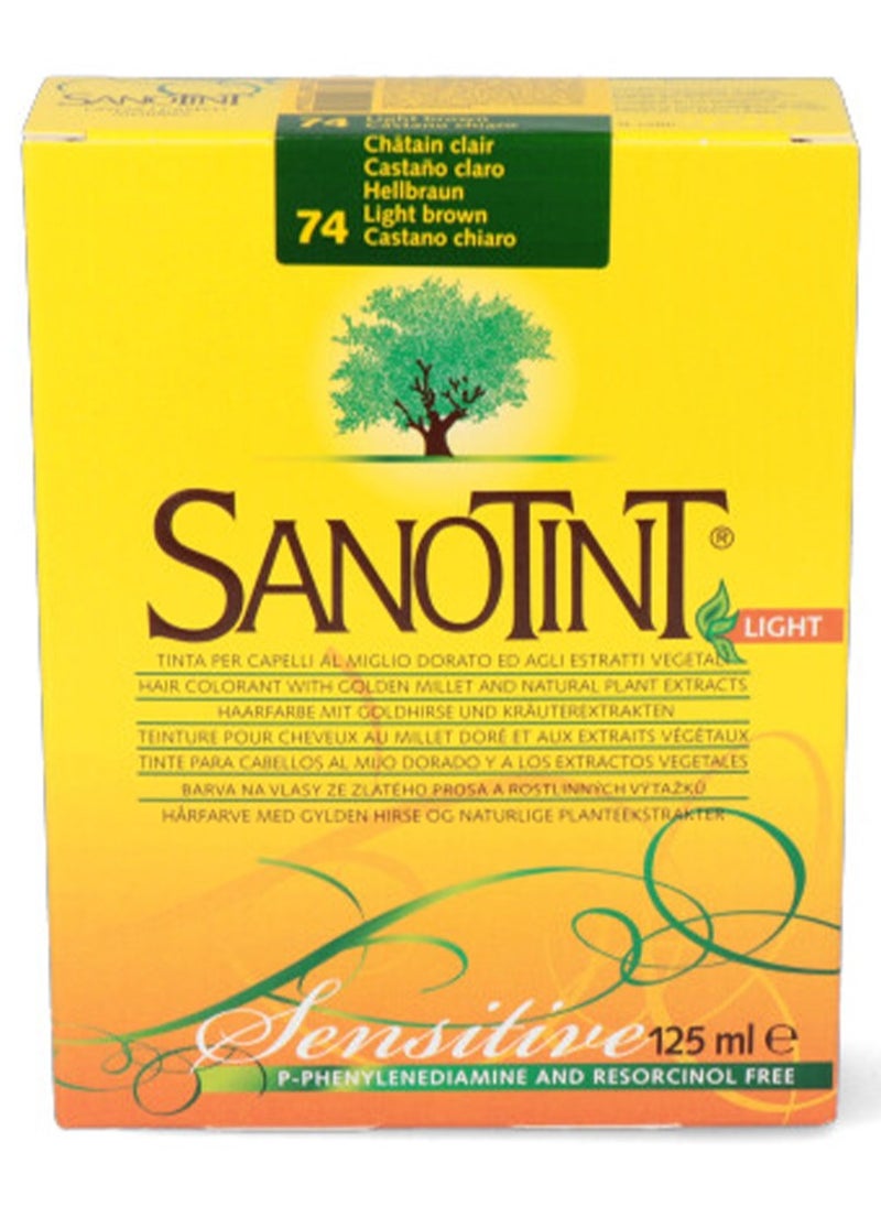 Sanotint - Sensitive Hair Color Light Brown 74 - Natural Permanent Hair Dye, 125 ml - Image 1