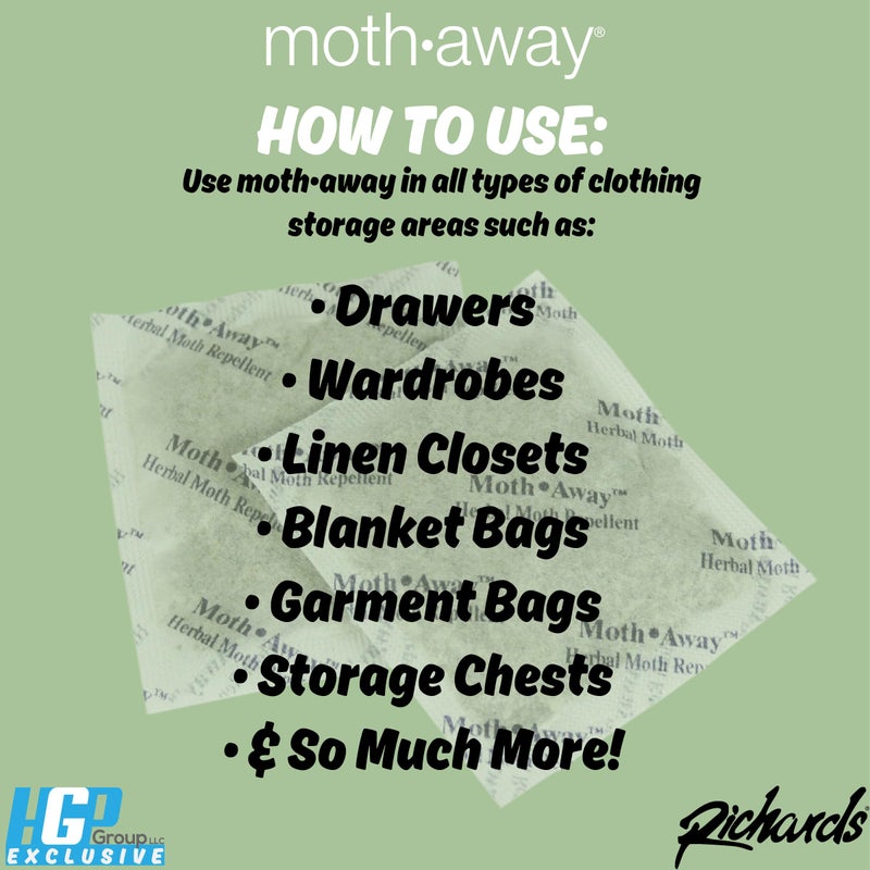 RICHARDS Richards Homewares Moth Away Sachets Nontoxic (White) (1-Pack of 24 Sachets)  - Image 3