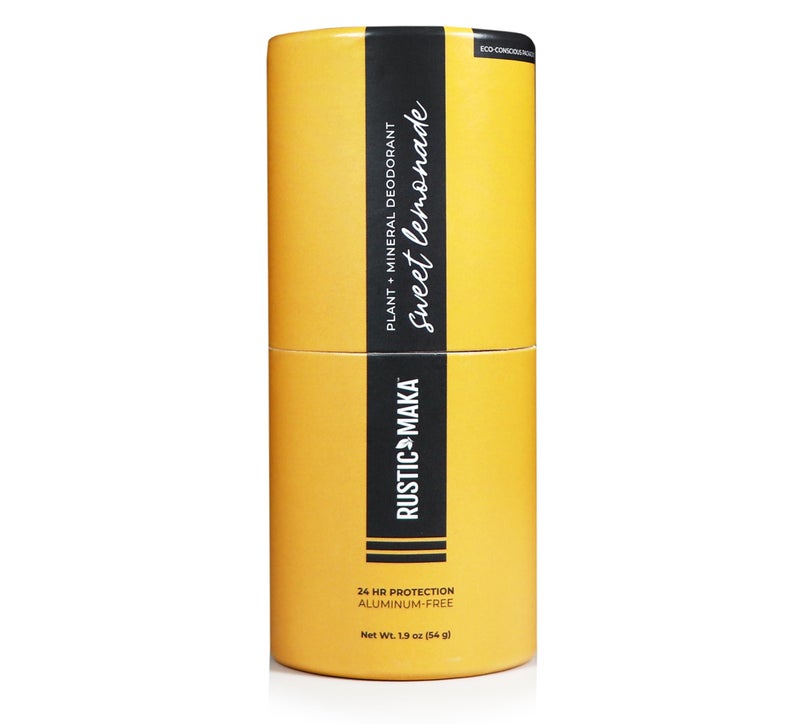 Rustic MAKA Sweet Lemonade Natural Deodorant for Women - Aluminum-Free, Baking Soda-Free, 24-Hour Odor Protection, Magnesium-Based, Plant-Based & Cruelty-Free