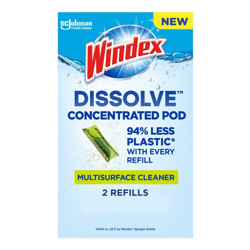 Windex Dissolve Concentrated Pods, Multisurface Cleaner, 2 Concentrated Dissolvable Refill Pods - Image 1