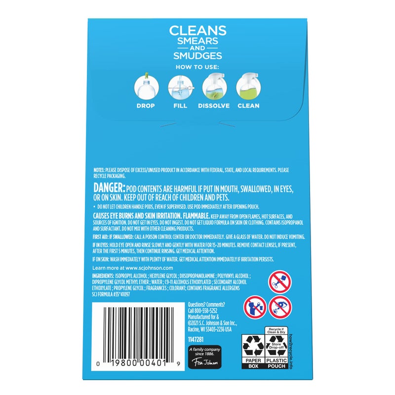 Windex Dissolve Concentrated Pods, Multisurface Cleaner, 2 Concentrated Dissolvable Refill Pods - Image 3