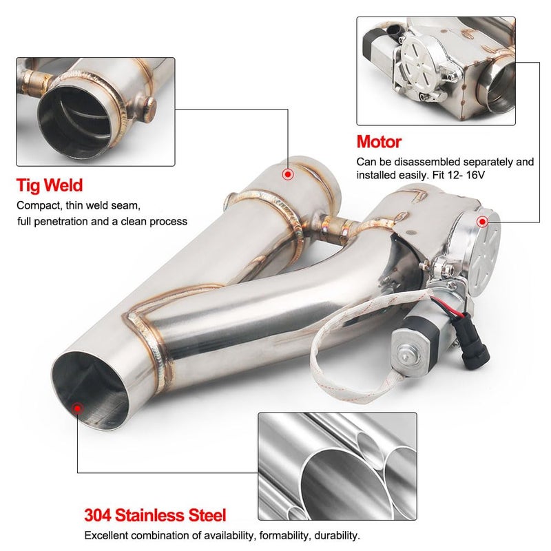 Dyno Racing Universal 3 Inch Stainless Steel Exhaust Pipe Kit - Image 3