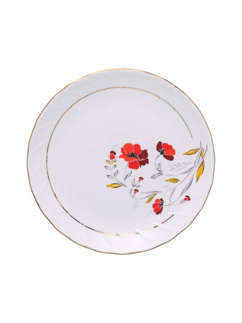 Clay Craft طقم عشاء سيراميك مطبوع عالي الجودة من كلاي كرافت 18 قطعة باللون الأبيض MW159 لعائلة مكونة من 6 أفراد - Image 4