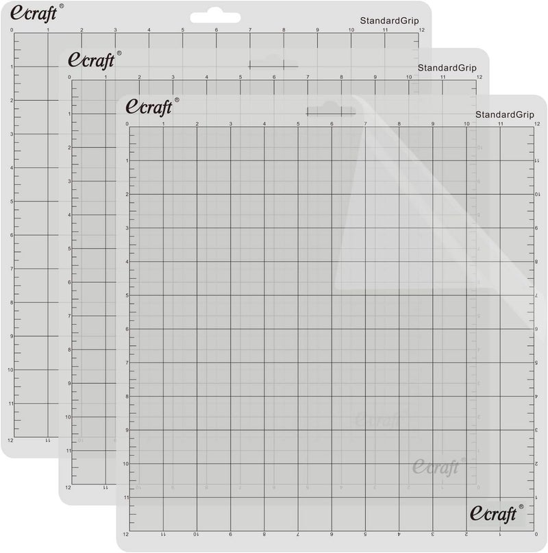 ecraft StandardGrip Cutting Mat for Silhouette Cameo 5/4/3/2/1: 12X12inch Non-Slip Square Gridded Transparent Quilting Cut Mats Replacement Accessories for Silhouette Cameo. - Image 1