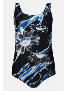 Adidas Women Plus Size Graphic Print One Piece Swimwear, Black  - Image 1