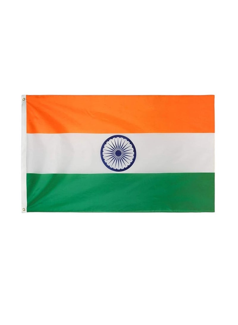 برينت شوب فور مي علم لافتة للنظر مقاس 3 × 5 أقدام خارجي أو داخلي للأحداث الرياضية والمنزل - مقاس بوليستر 90 × 150 سم - مثالي لمحبي الرياضة علم الهند - Image 2