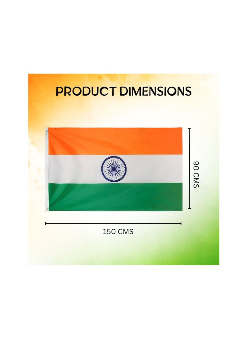 برينت شوب فور مي علم لافتة للنظر مقاس 3 × 5 أقدام خارجي أو داخلي للأحداث الرياضية والمنزل - مقاس بوليستر 90 × 150 سم - مثالي لمحبي الرياضة علم الهند - Image 3