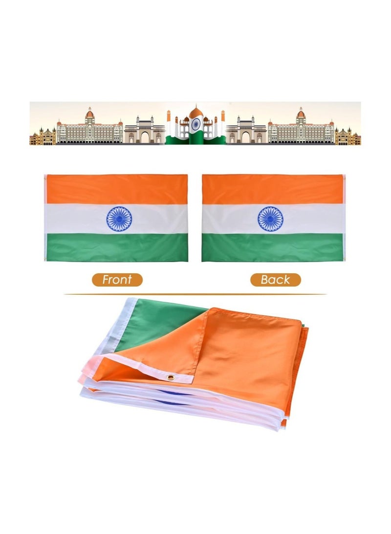 برينت شوب فور مي علم لافتة للنظر مقاس 3 × 5 أقدام خارجي أو داخلي للأحداث الرياضية والمنزل - مقاس بوليستر 90 × 150 سم - مثالي لمحبي الرياضة علم الهند - Image 5