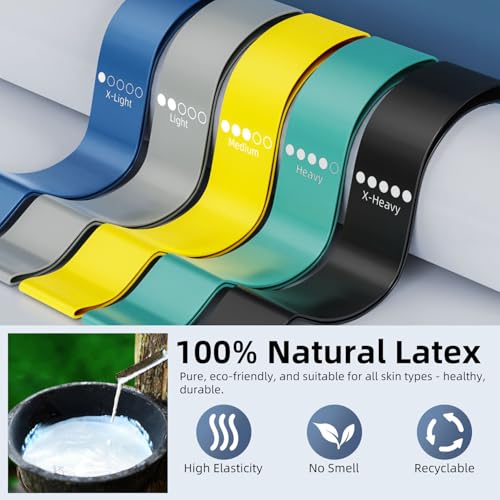 WSAKOUE Resistance Loop Exercise Bands for Home Fitness, Yoga Pilates, Stretching, Strength Training, and Physical Therapy - Elastic Bands Set Workout Bands for Women&Men - Colorful - Image 3
