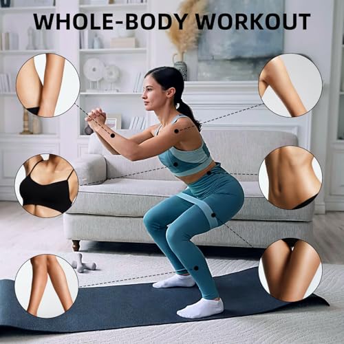 WSAKOUE Resistance Loop Exercise Bands for Home Fitness, Yoga Pilates, Stretching, Strength Training, and Physical Therapy - Elastic Bands Set Workout Bands for Women&Men - Colorful - Image 4