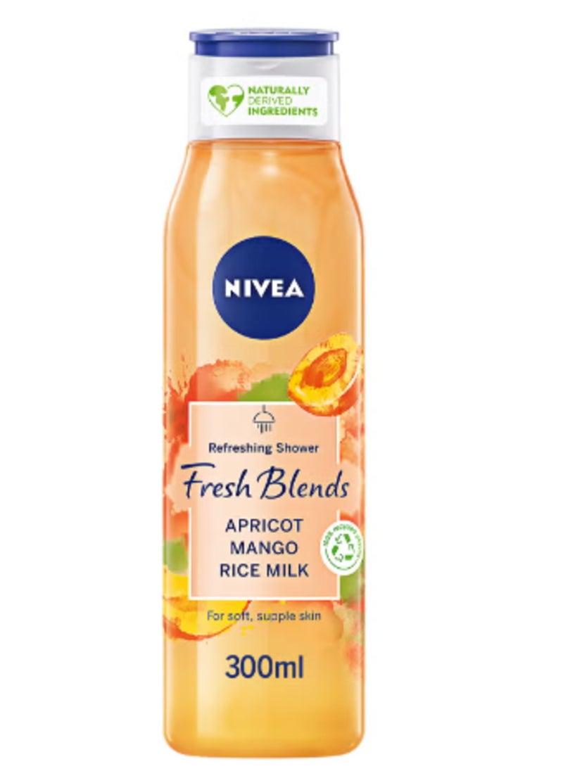Nivea Fresh Blends Refreshing Shower Gel Apricot, Mango and Rice Milk 300ml  - Image 1
