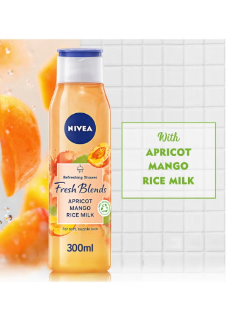 Nivea Fresh Blends Refreshing Shower Gel Apricot, Mango and Rice Milk 300ml  - Image 2