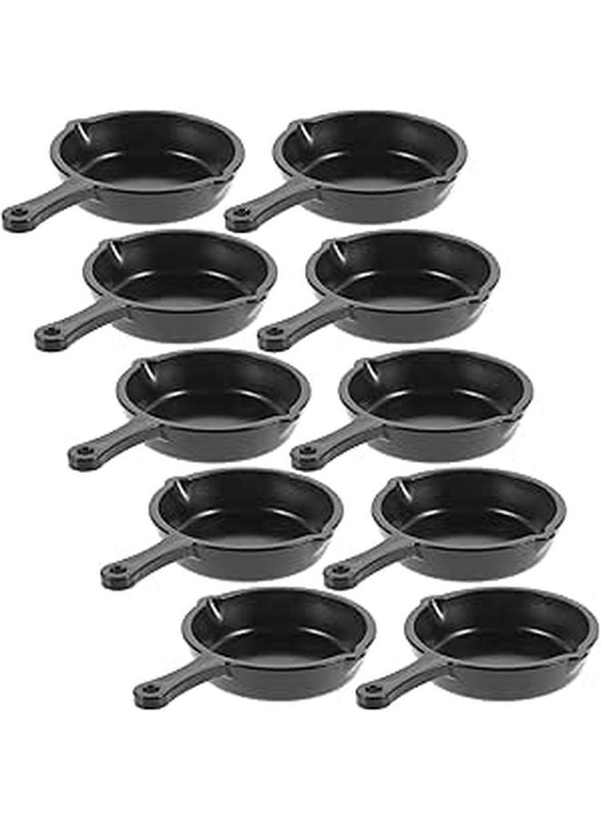 Miniature Dollhouse Kitchen Mini Frying Pans 10Pcs Lightweight Plastic Decor DIY Crafts - Image 1