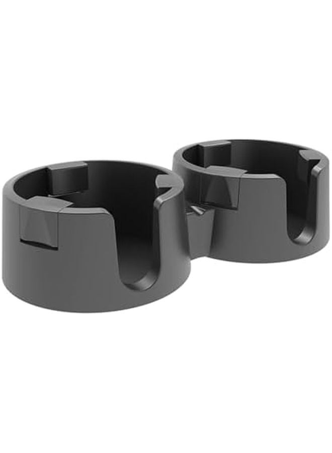 حامل الكوب المزدوج الأسود للمكتب مع لاصق قوي مضاد للانسكاب لحامل زجاجة المشروبات - Image 2